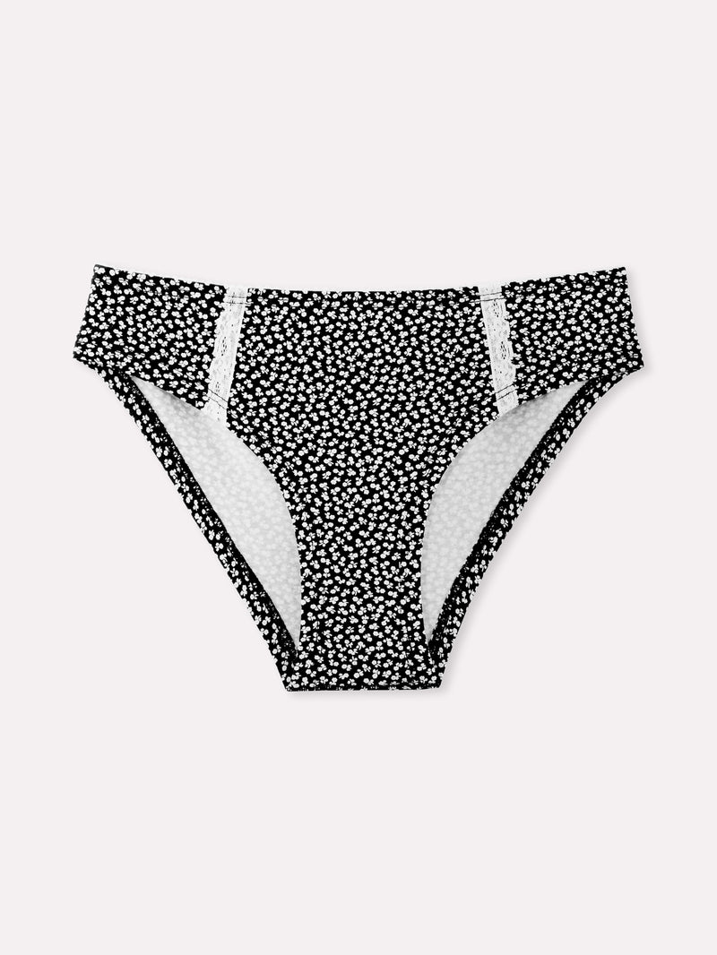 Jadea 6534 slip donna in cotone elasticizzato a fantasia nero serie luna