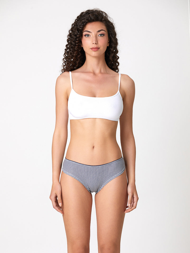 Jadea 6536 slip donna cotone elasticizzato fantasia vichi blu serie vega