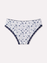 Jadea 6539 slip donna cotone elasticizzato a fiori blu serie celestia