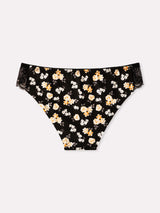 Jadea 6543 slip donna cotone fantasia floreale e pizzo nero serie eclissi