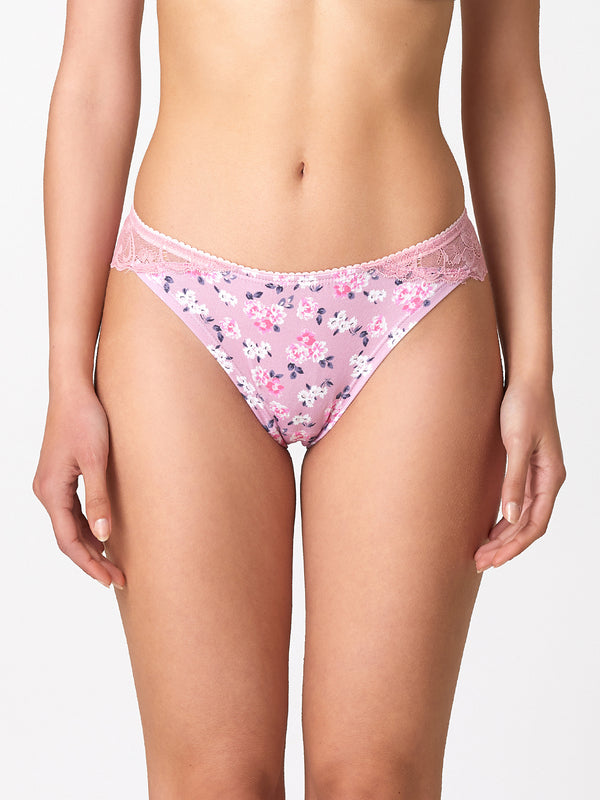 Jadea 6543 slip donna cotone fantasia floreale e pizzo oleandro serie eclissi