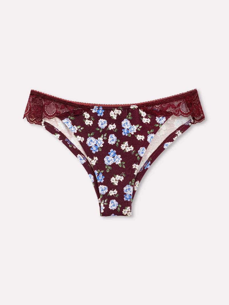 Jadea 6544 brasiliana cotone fantasia floreale e pizzo prugna serie eclissi