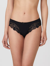 Jadea 6574 slip donna con ricami floreali nero serie rugiada  
