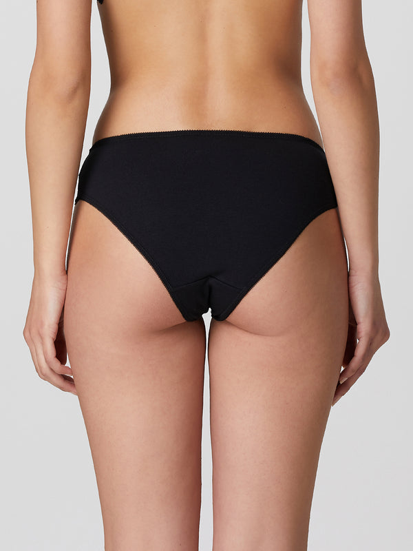 Jadea 6574 slip donna con ricami floreali nero serie rugiada  

