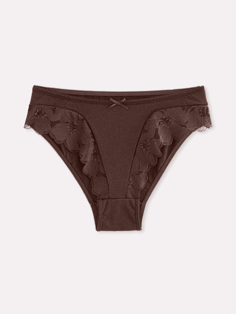 Jadea 6574 slip donna con ricami floreali uvetta serie rugiada  

