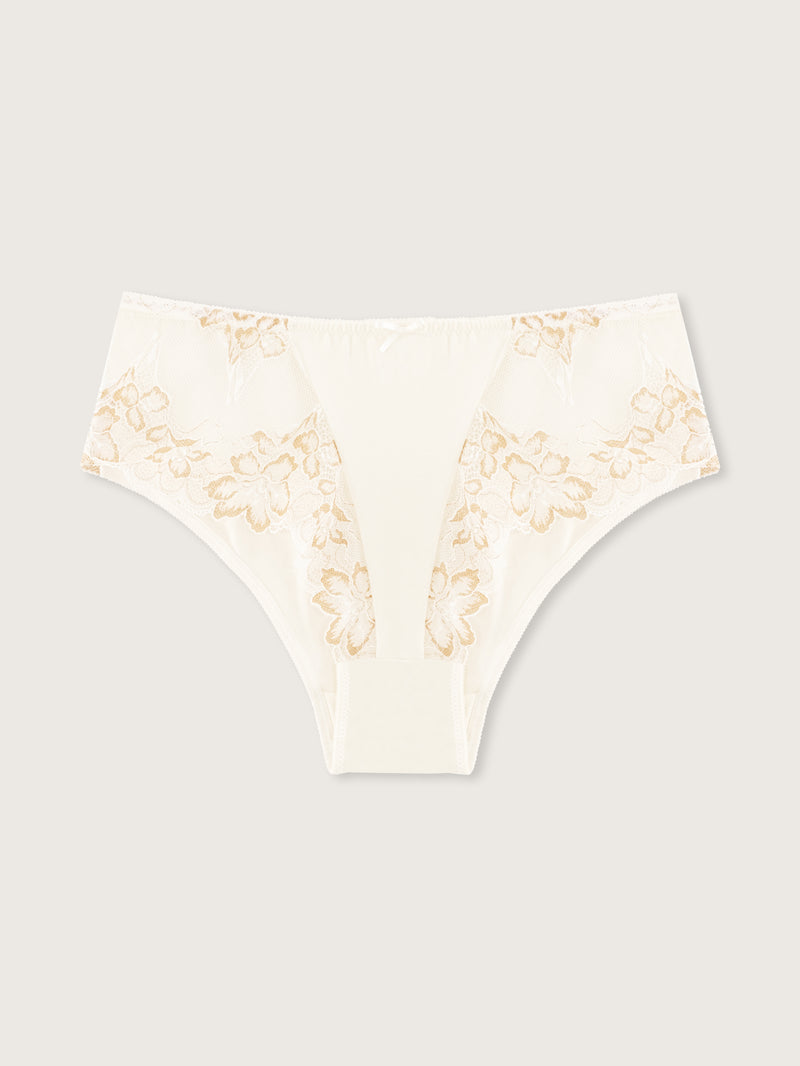 Jadea 6581 slip donna midi in pizzo floreale latte serie alisea
