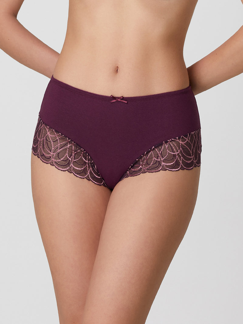 Jadea 6585 slip donna midi con pizzo prugna serie velaria
