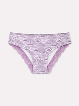 Jadea 6586 slip in cotone fantasia zebrata con pizzo lavanda serie attimo
