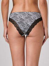 Jadea 6586 slip in cotone fantasia zebrata con pizzo nero serie attimo
