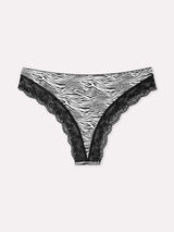 Jadea 6587 brasiliana in cotone fantasia zebrata con pizzo nero serie attimo
