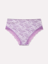 Jadea 6588 slip midi in cotone fantasia zebrata con pizzo lavanda serie attimo 
