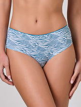 Jadea 6588 slip midi in cotone fantasia zebrata con pizzo navy serie attimo 
