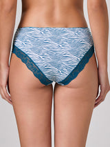 Jadea 6588 slip midi in cotone fantasia zebrata con pizzo navy serie attimo 
