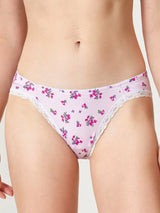 Jadea 6589 slip in cotone fantasia floreale con pizzo bianco serie sogno
