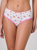 Jadea 6590 slip midi in cotone fantasia floreale con pizzo bianco serie sogno
