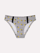 Jadea 6591  slip in cotone fantasia mista su fondo rigato con pizzo nero serie carezza
