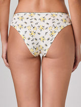 Jadea 6591  slip in cotone fantasia mista su fondo bianco con pizzo nero serie carezza
