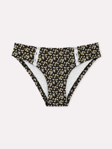 Jadea 6591  slip in cotone fantasia mista su fondo  nero con pizzo bianco serie carezza
