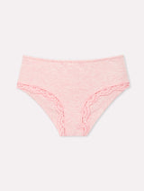 Jadea 6595 slip midi in cotone con pizzo rosa serie nuvola
