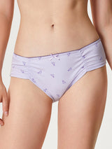 Jadea 6603 slip midi in cotone a costine stampa floreale lavanda serie essenza

