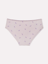 Jadea 6603 slip midi in cotone a costine stampa floreale lavanda serie essenza
