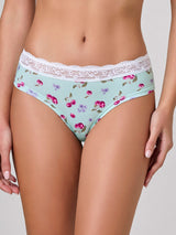 Jadea 6624 slip midi in cotone fantasia ciliegie tiffany serie gioia 
