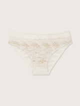 Jadea 6636 slip in cotone e pizzo trasparente latte serie alma 