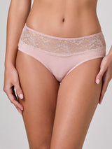 Jadea 6647 slip midi in cotone e pizzo fard serie clio