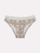 Jadea 6663 slip in cotone elasticizzato con stampa animalier latte