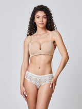 Jadea 6665 midi in cotone elasticizzato con stampa animalier latte