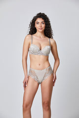 Jadea 6683 midi in pizzo floreale crema