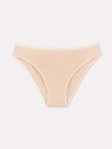 Slip vita bassa in cotone bielastico (3 pezzi) cipria