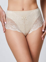 Midi in cotone modal e pizzo cipria