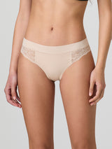 Laser cut briefs with lace front and back