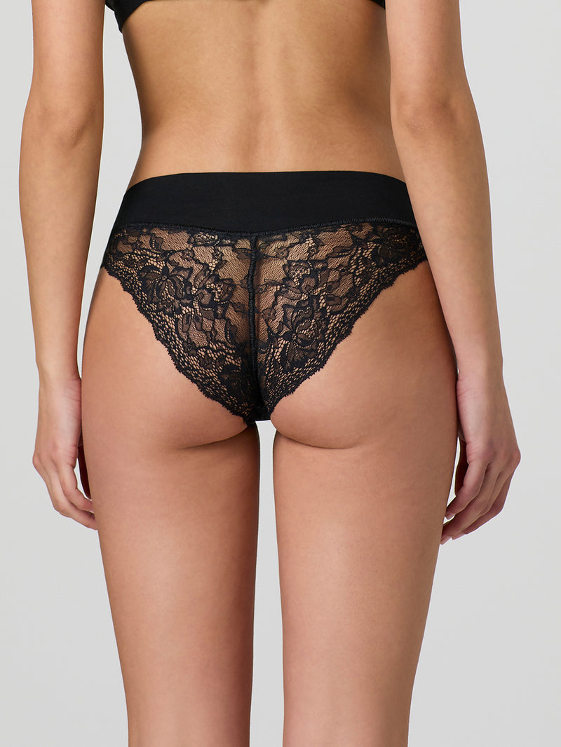 Laser cut briefs with lace on the back