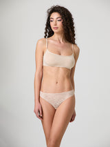 Jadea 8020 slip donna in pizzo taglio laser cipria