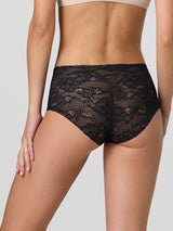 Jadea 8023 slip midi donna in pizzo taglio laser nero