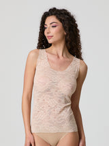 Jadea 8024 canotta donna in pizzo taglio laser cipria