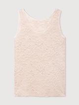 Laser-cut lace wide shoulder tank top