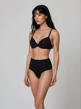 Jadea 8025 perizoma vita alta taglio laser nero