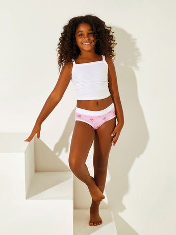 Jadea 812 slip bimba fascia alta cotone elasticizzato fantasia bambolina rosa
