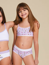 Jadea 852 coordinato intimo bimba con brassiere fantasia cuoricini
