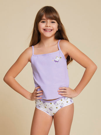 Jadea 857 coorindato intimo bimba con top fantasia ippopotamo
