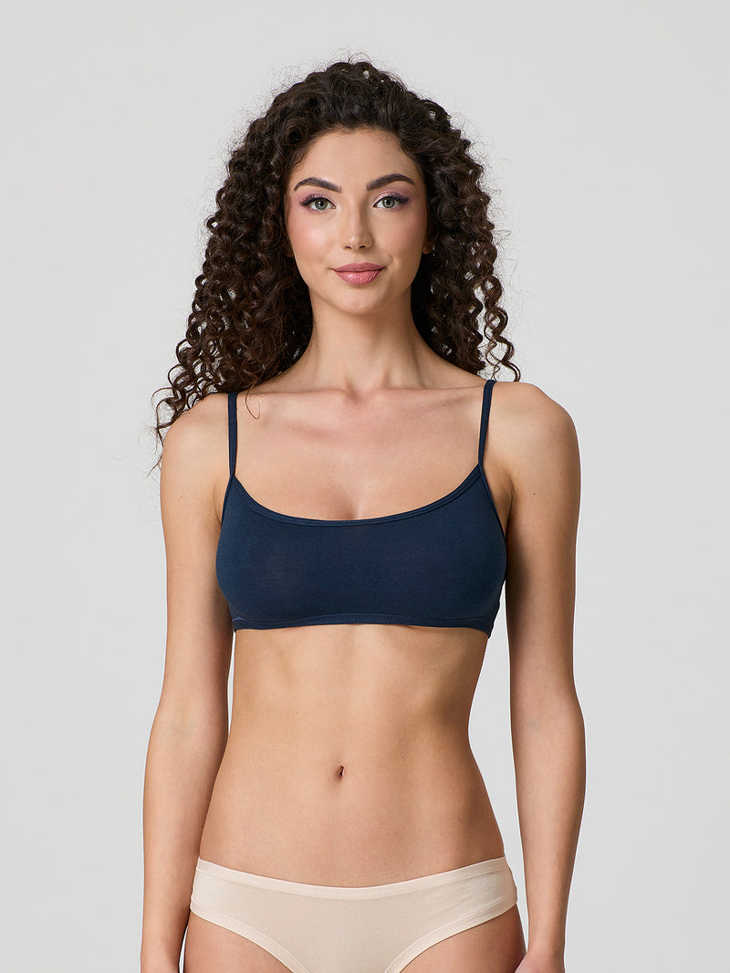 Cotton modal strappy bra top
