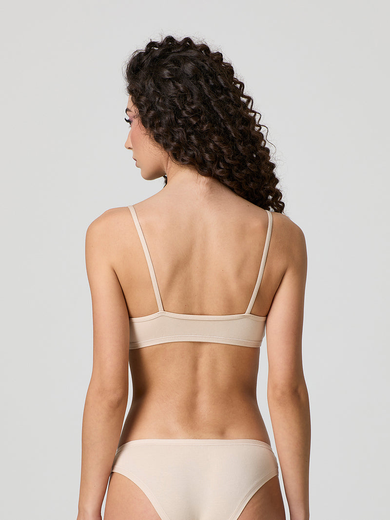 Cotton modal strappy bra top