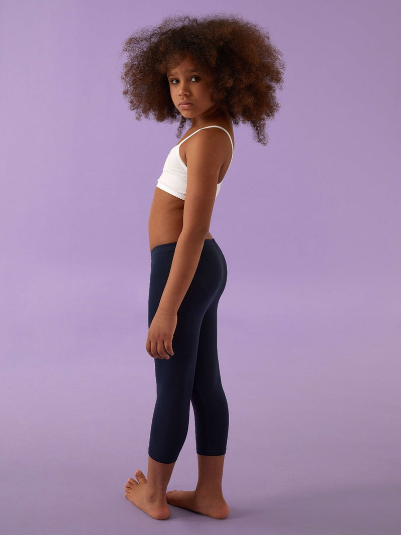 Jadea 285 leggings bimba modello capri in cotone blu