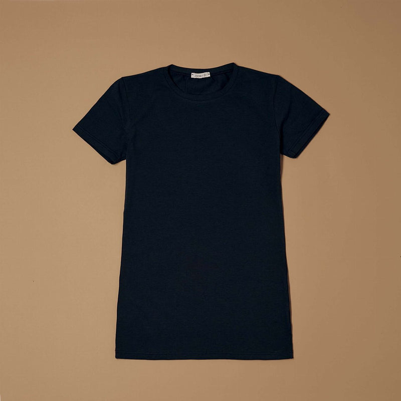 T-shirt a girocollo in cotone modal