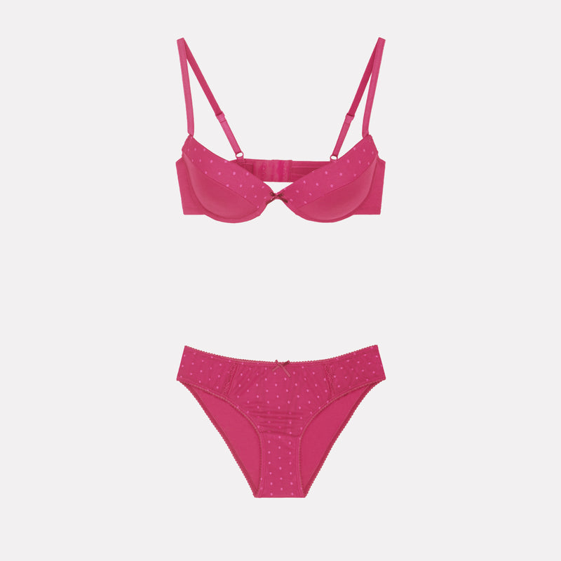 Jadea 4594 coordinato fucsia a pois in tulle manhattan. 