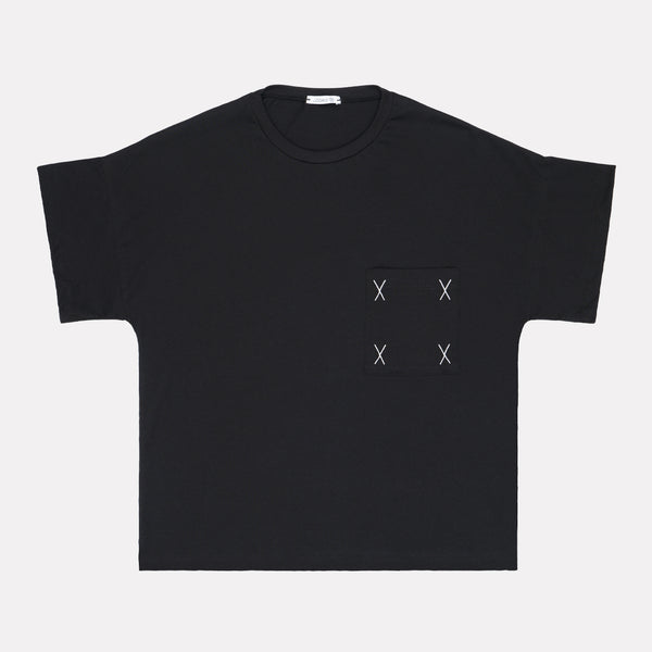 Jadea 4624 t-shirt nera con stampa frontale a contrasto in cotone