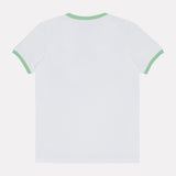 Jadea 4625 t-shirt bianca con bordi a contrasto in cotone